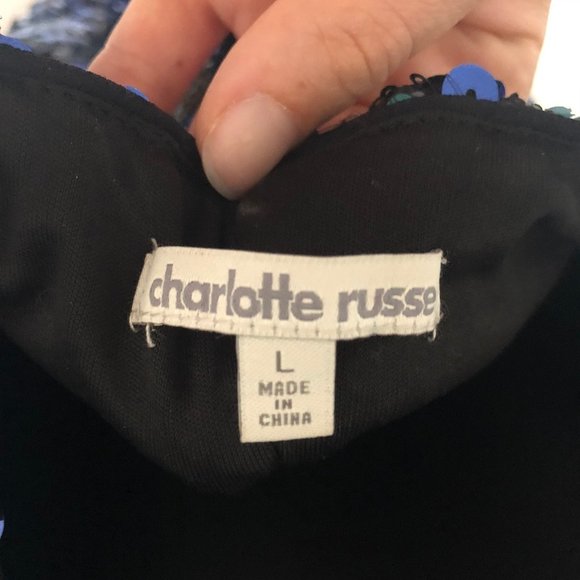 Charlotte Russe | Green and Blue Sequin Party Dres - Picture 2 of 4